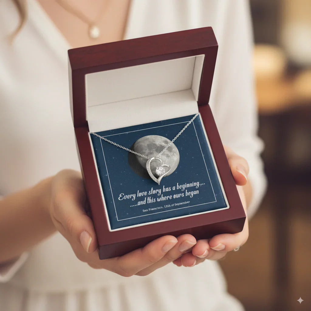 Personalized message card and pendant with jewelry box