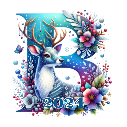 Letter B ceramic ornament 2024