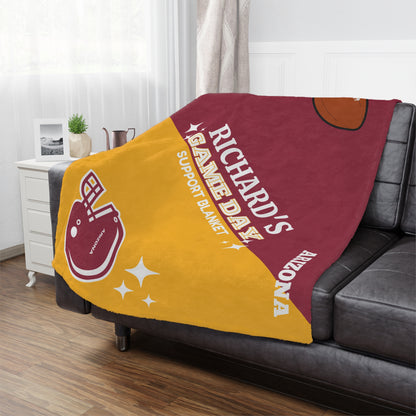 Personalize- City Pro Team Minky Blanket Fall Ball Season Football Team Colors Game Day Gift for Dad Football Lover Boyfriend Gift