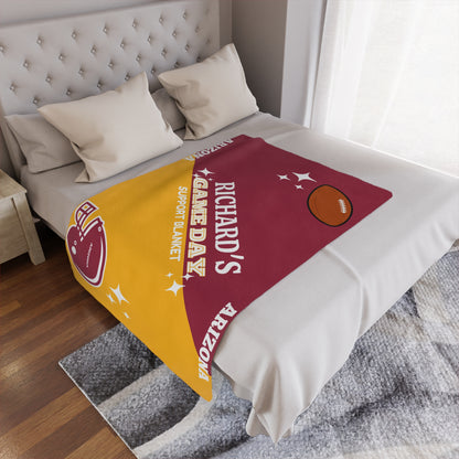 Personalize- City Pro Team Minky Blanket Fall Ball Season Football Team Colors Game Day Gift for Dad Football Lover Boyfriend Gift