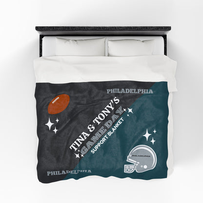 Custom Velveteen Throw Blanket - All 32 Pro Football Team Colors | Pick Your City | Football Lover Gift | Couple Cuddle Blanket