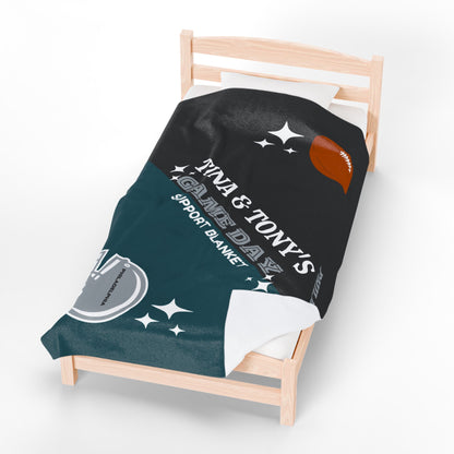 Custom Velveteen Throw Blanket - All 32 Pro Football Team Colors | Pick Your City | Football Lover Gift | Couple Cuddle Blanket